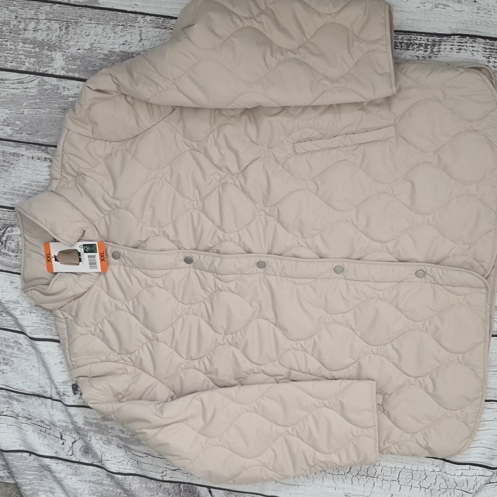Beige Quilted Lightweight Puffer Jacket XXL